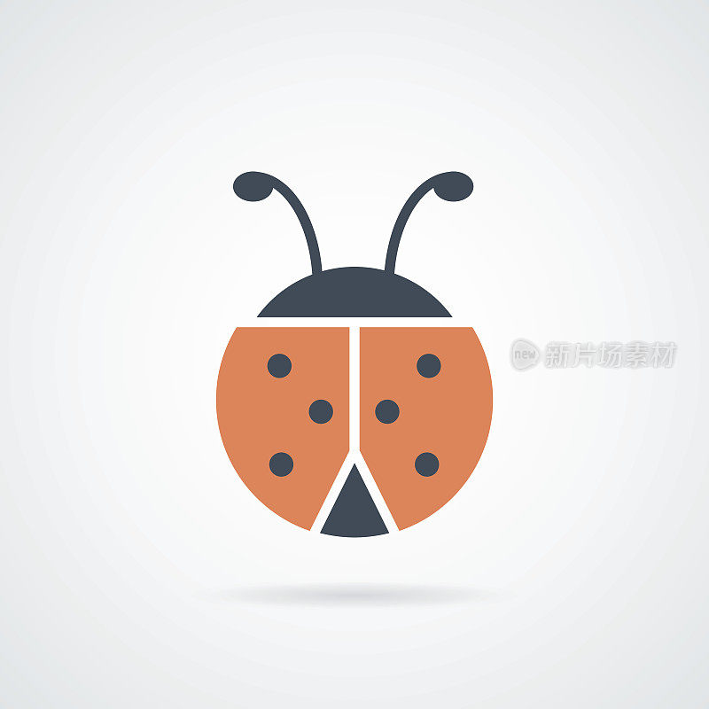 ladybird icon vector illustration.Ladybug icon. Ladybird insect sign. Flying beetle bug symbol.